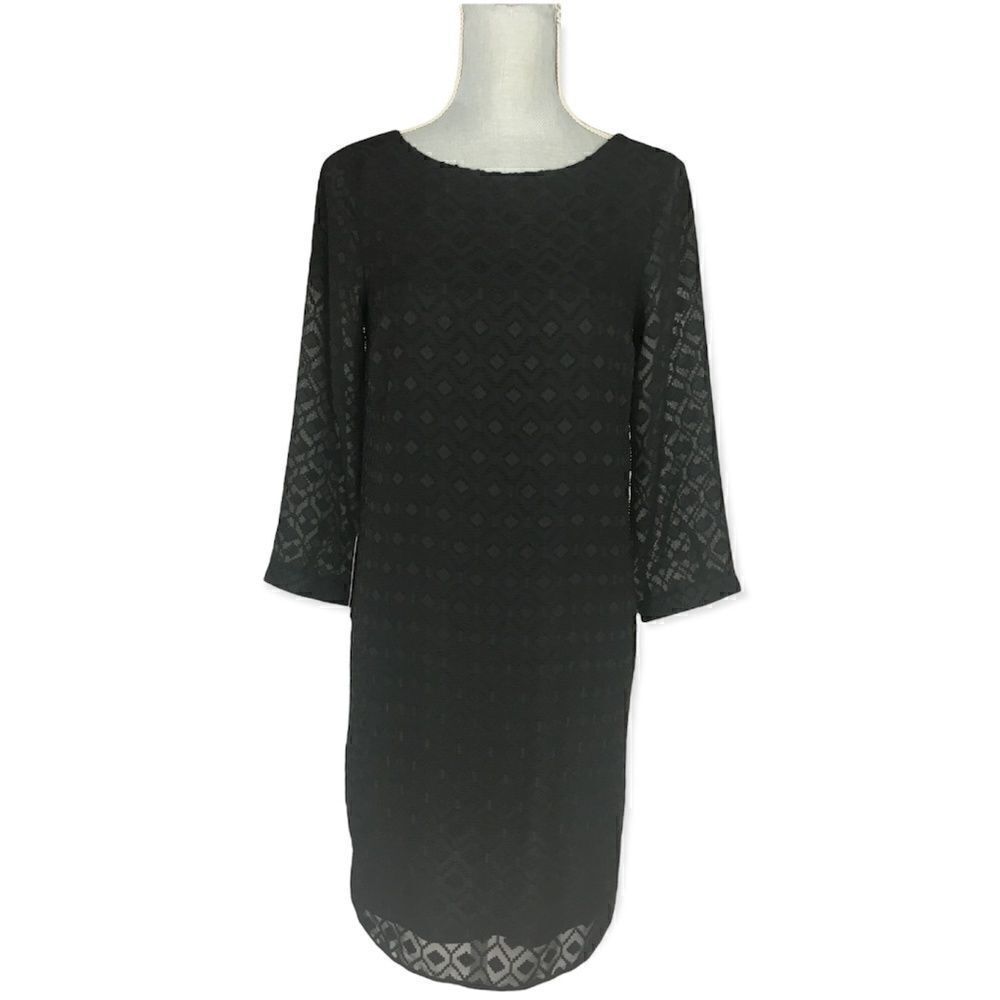 The Limited Black Textured Shift Dress Size XS